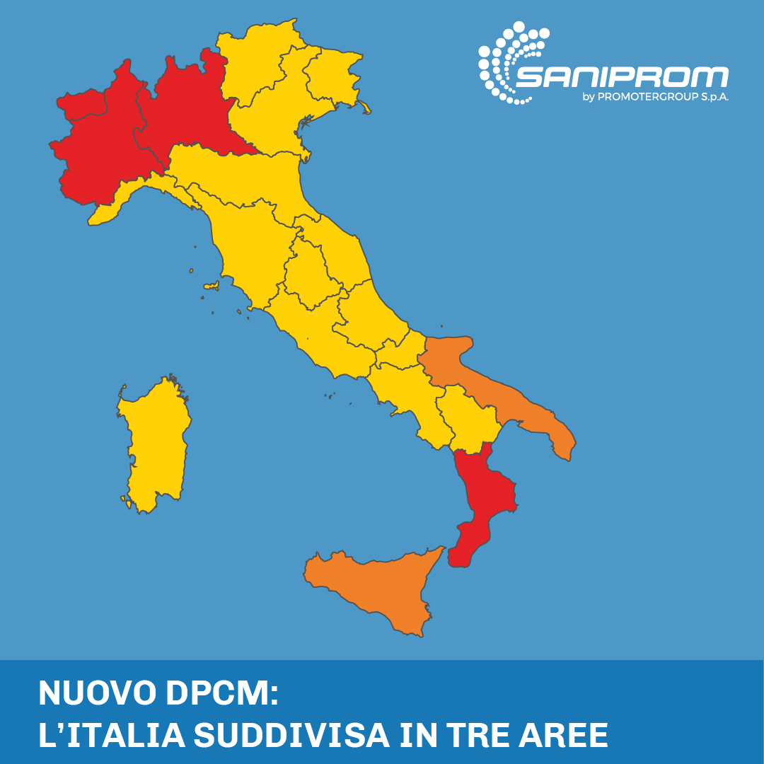 nuovo dpcm italia in 3 aree